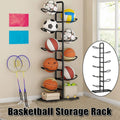 Multi-Layer Basketball Storage Rack Iron Frame Sports Equipment Organiser Shelf