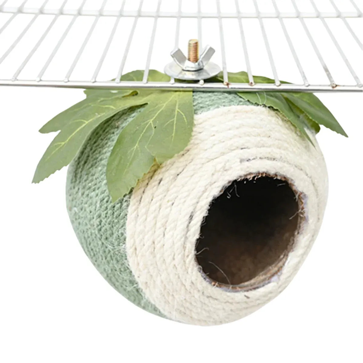 Bird Nest Parrot Nest Coconut Shell Braided Twine Colourful Cage Hanging Bed -