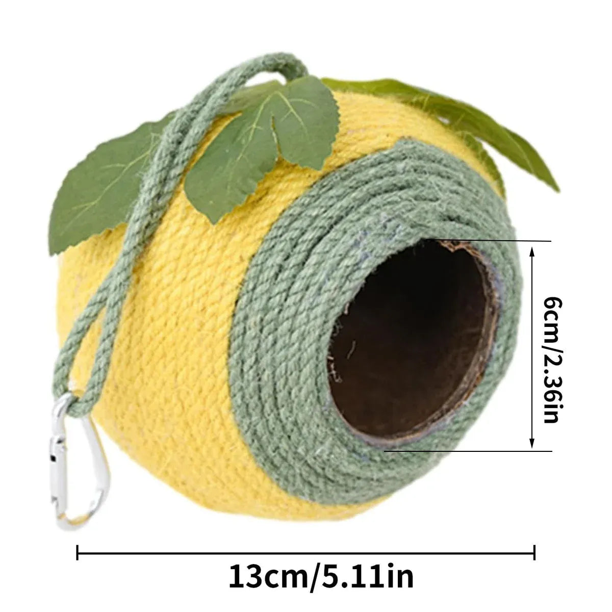 Bird Nest Parrot Nest Coconut Shell Braided Twine Colourful Cage Hanging Bed -