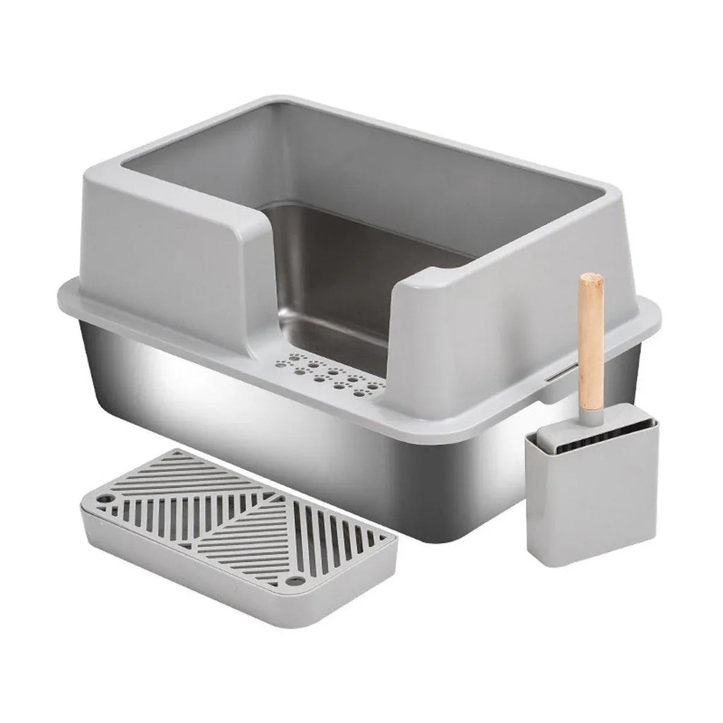 5-Piece Cat Litter Box Set – Grey
