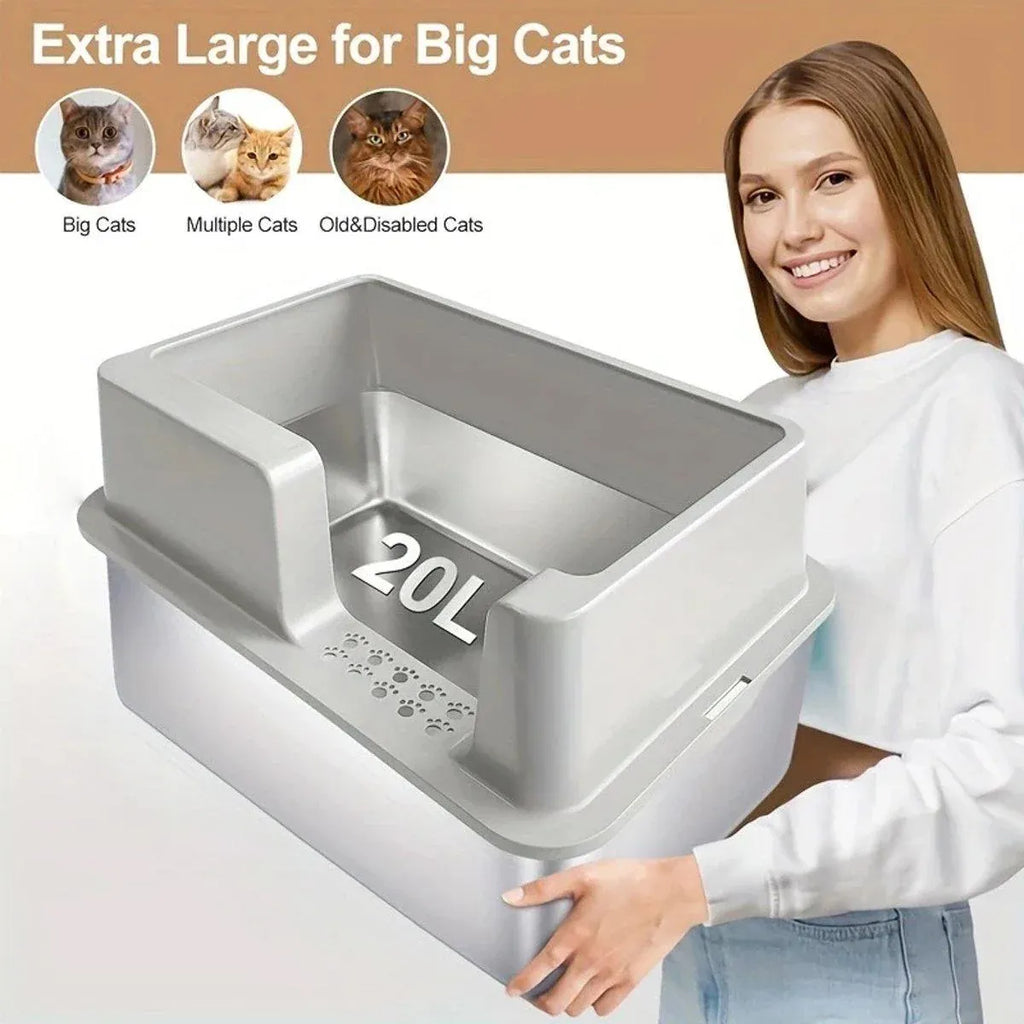 5-Piece Cat Litter Box Set – Grey