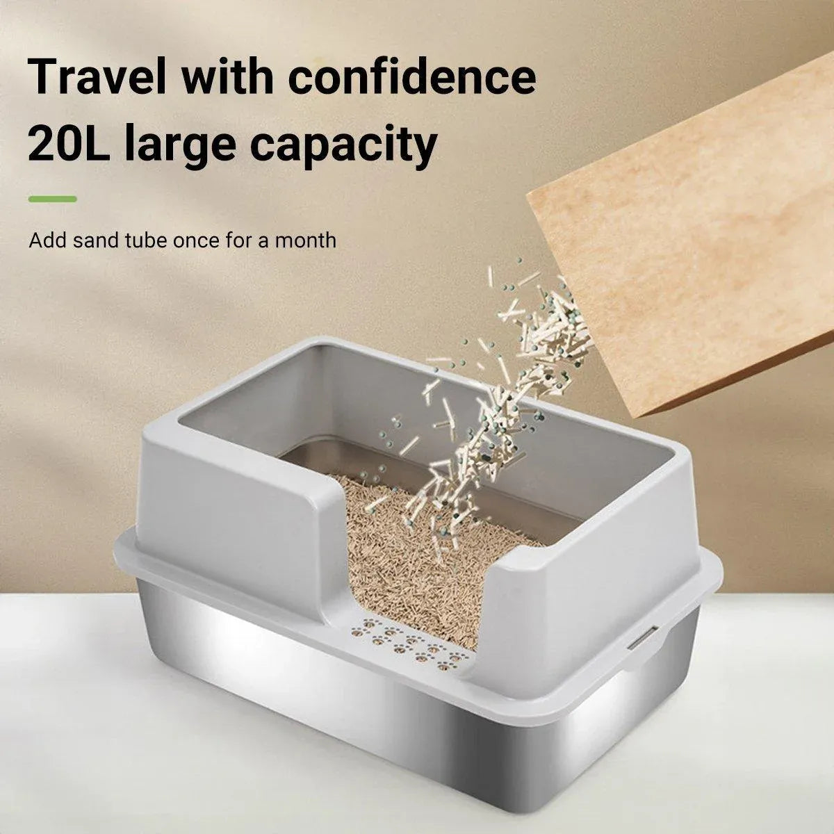 5-Piece Cat Litter Box Set – Grey