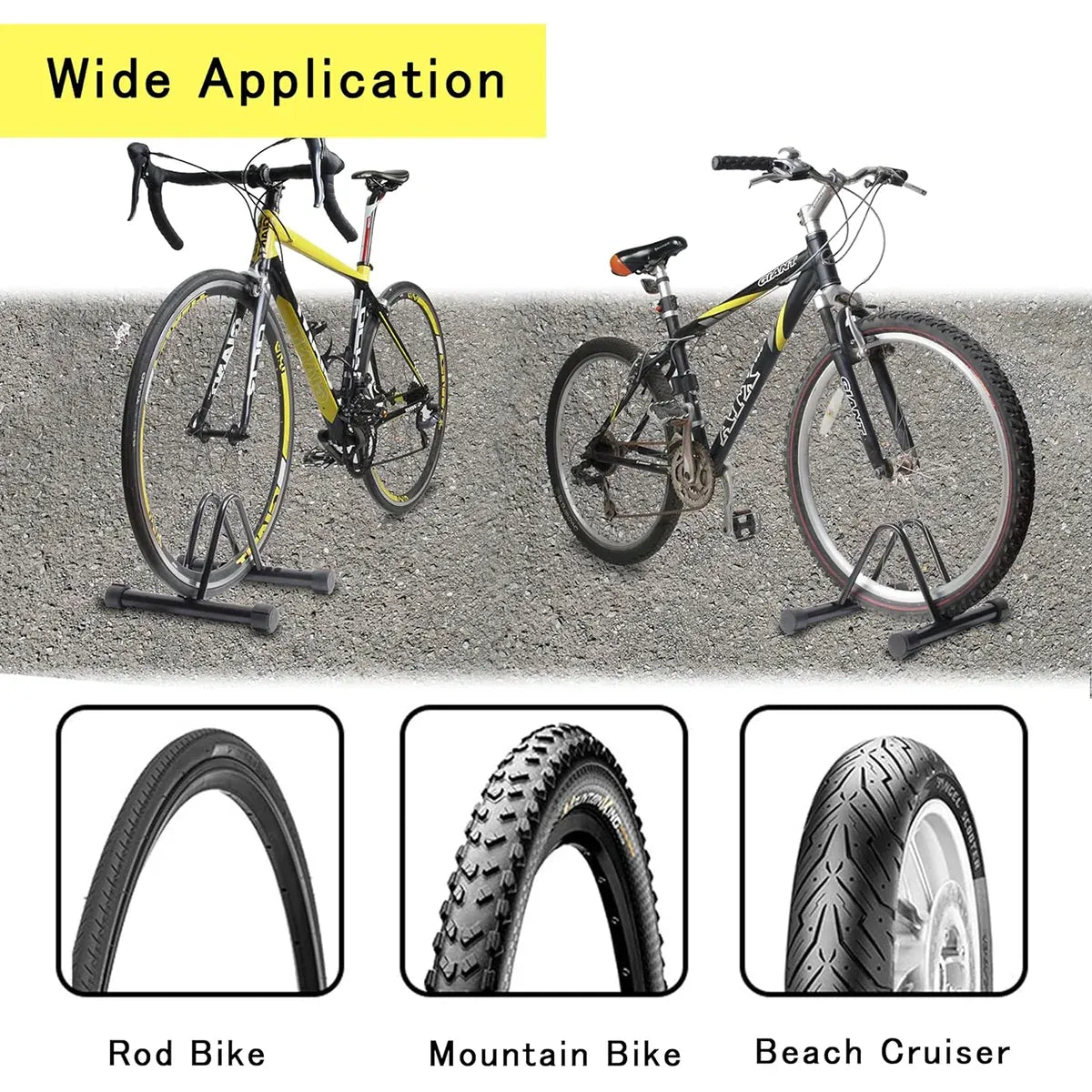 Parking Floor Bike Rack Bicycle Storage Steel Holder Portable Cycling Bike Stand