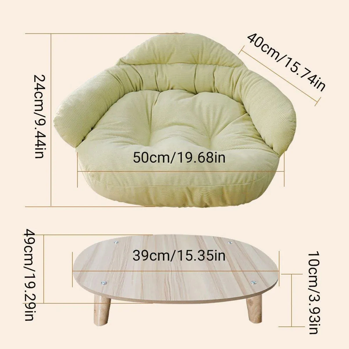 Universal Dog Cat Bed Four Seasons Mat Removable Washable Comfortable Cushion - Green