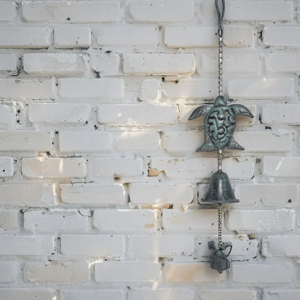 Hanging Turtles w Cast Iron Bell 62cm