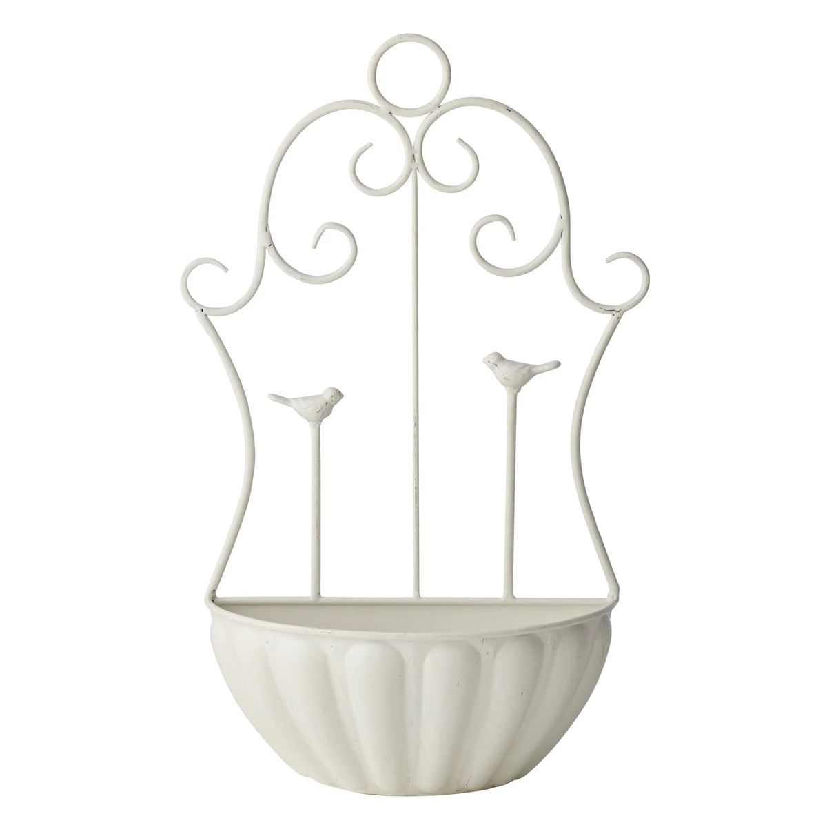 Fleur Wall Planter w 2 Birds 49cm