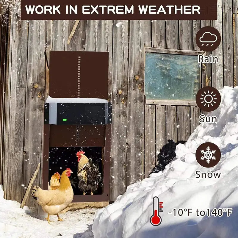 PCS Automatic Chicken House Coop Door Light-Sensitive Night And Morning Delay Auto Guard