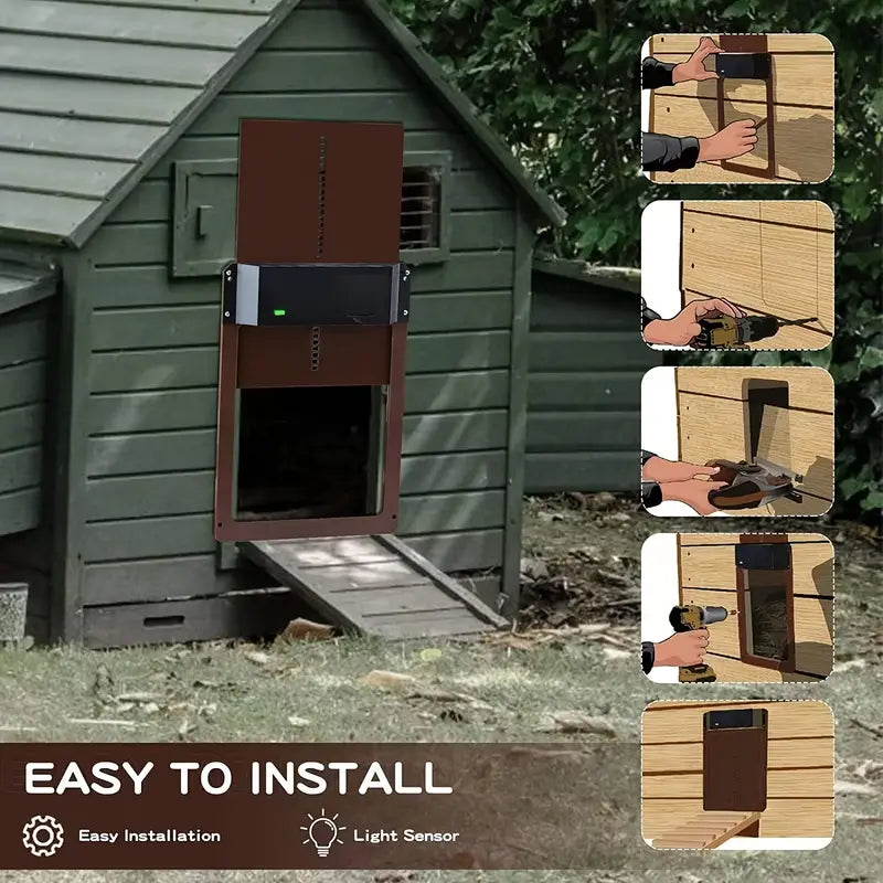 PCS Automatic Chicken House Coop Door Light-Sensitive Night And Morning Delay Auto Guard