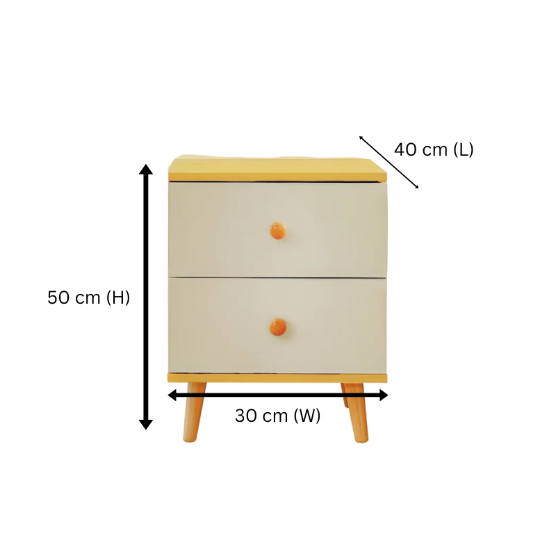 5 Layer White Drawer Chest Storage with Bedside Table