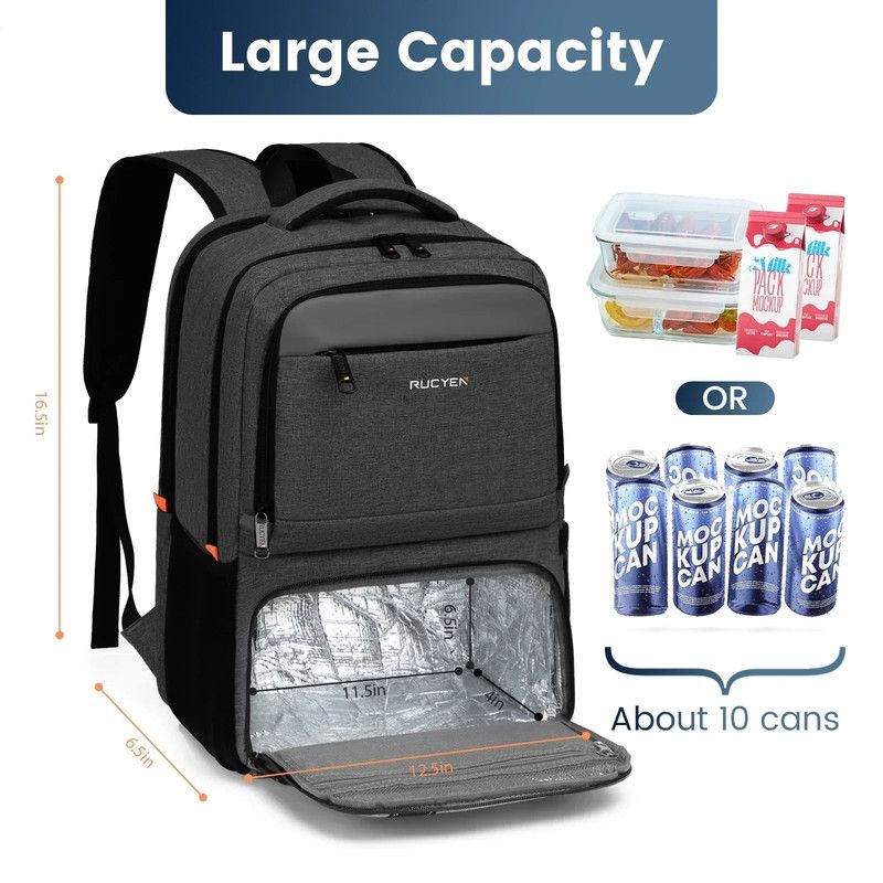 Waterproof Insulated Cooler Backpack Black