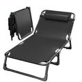 Foldable Oxford Cloth Sun Lounger with Headrest