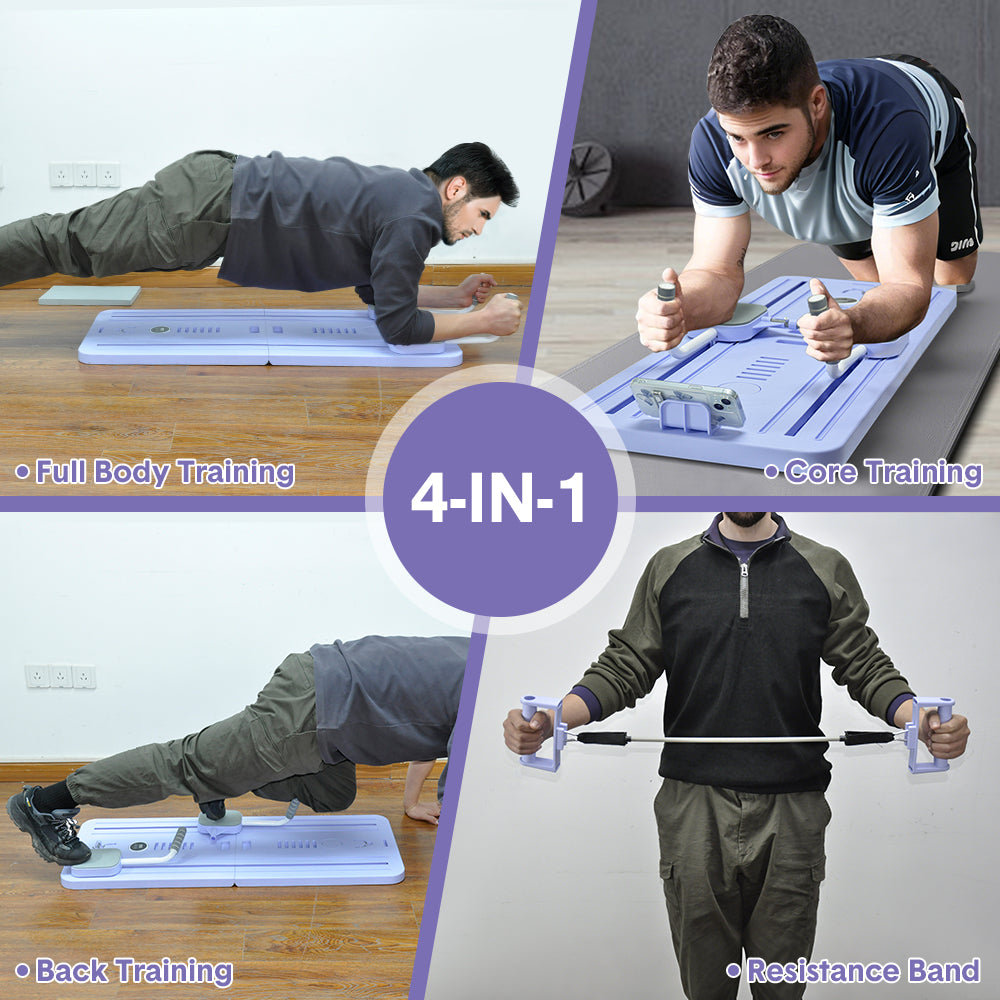Foldable Pilates Board Reformer 4 in 1 Multifunctional Core Exercise Set Ab Trainer with