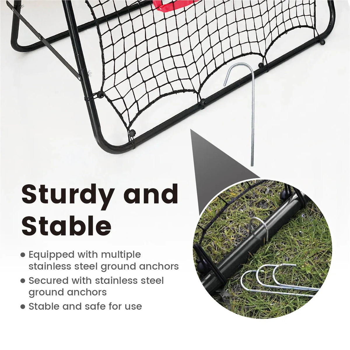 1m Football Rebounder Net Soccer Training Kickback Target Bounce Wall Detachable Metal