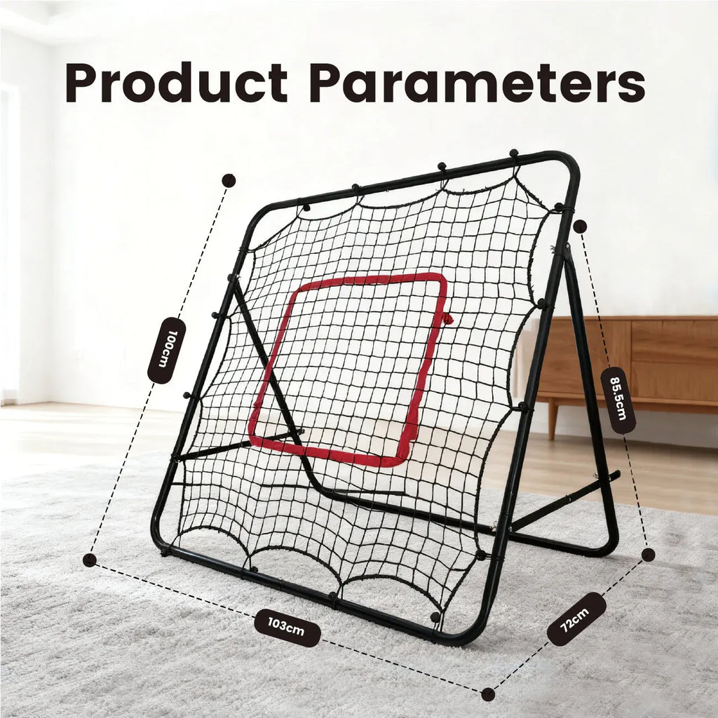 1m Football Rebounder Net Soccer Training Kickback Target Bounce Wall Detachable Metal