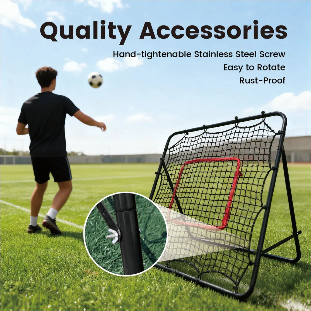 1m Football Rebounder Net Soccer Training Kickback Target Bounce Wall Detachable Metal