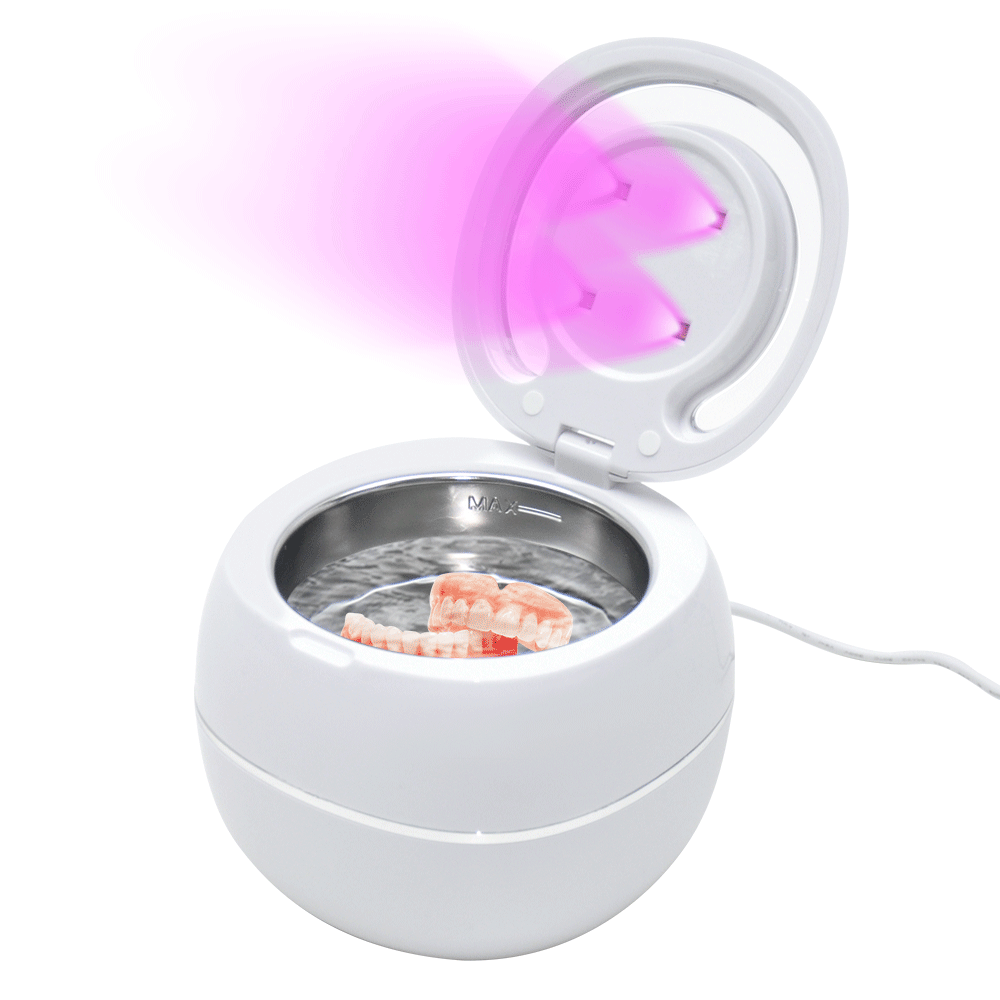 Ultrasonic UV Cleaner Portable 42khz Dual Mode Cleaner 180-220ml with Chamber and Timer