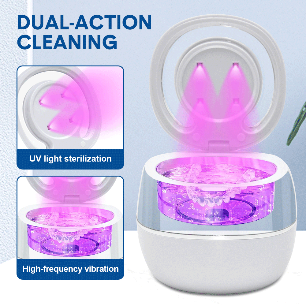 Ultrasonic UV Cleaner Portable 42khz Dual Mode Cleaner 180-220ml with Chamber and Timer