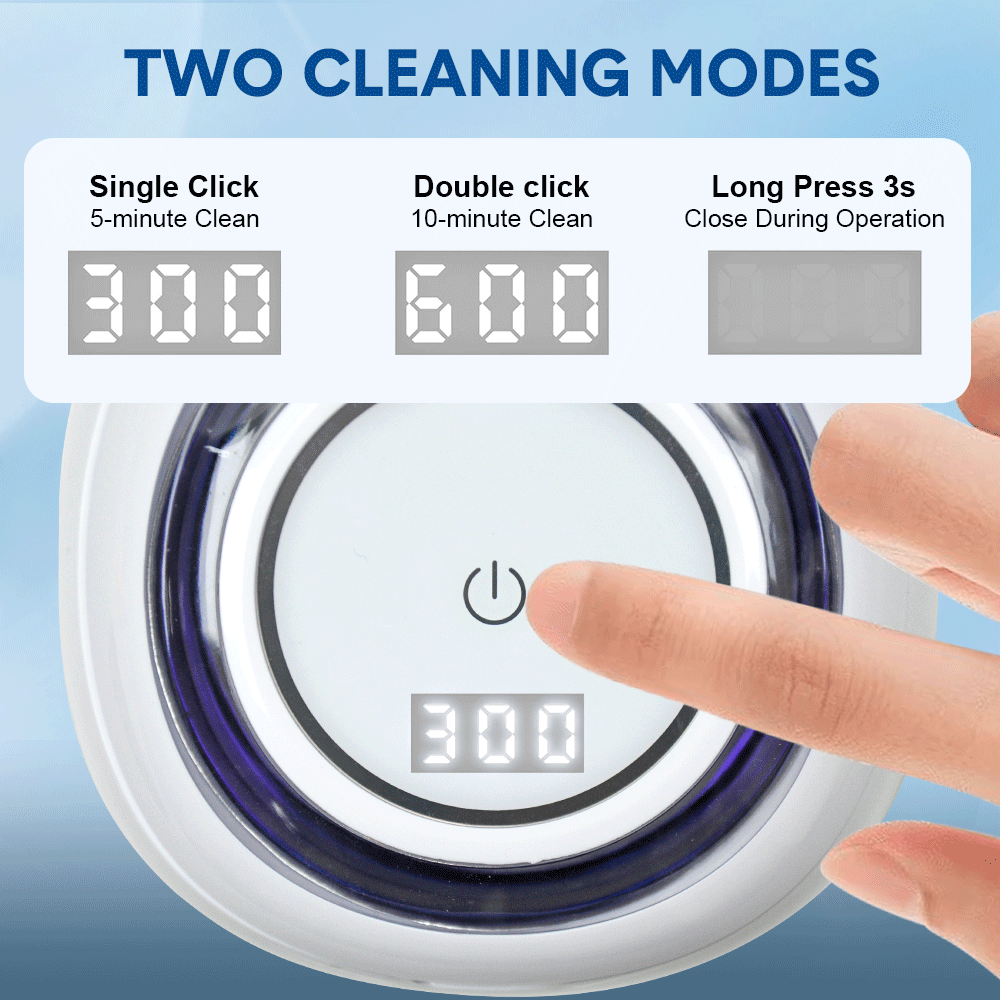 Ultrasonic UV Cleaner Portable 42khz Dual Mode Cleaner 180-220ml with Chamber and Timer