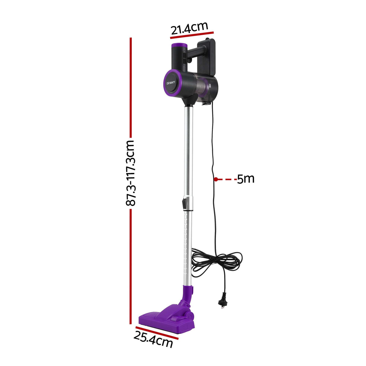 3-in-1 Corded Stick Vacuum Cleaner, 16000Pa Strong Suction, Purple