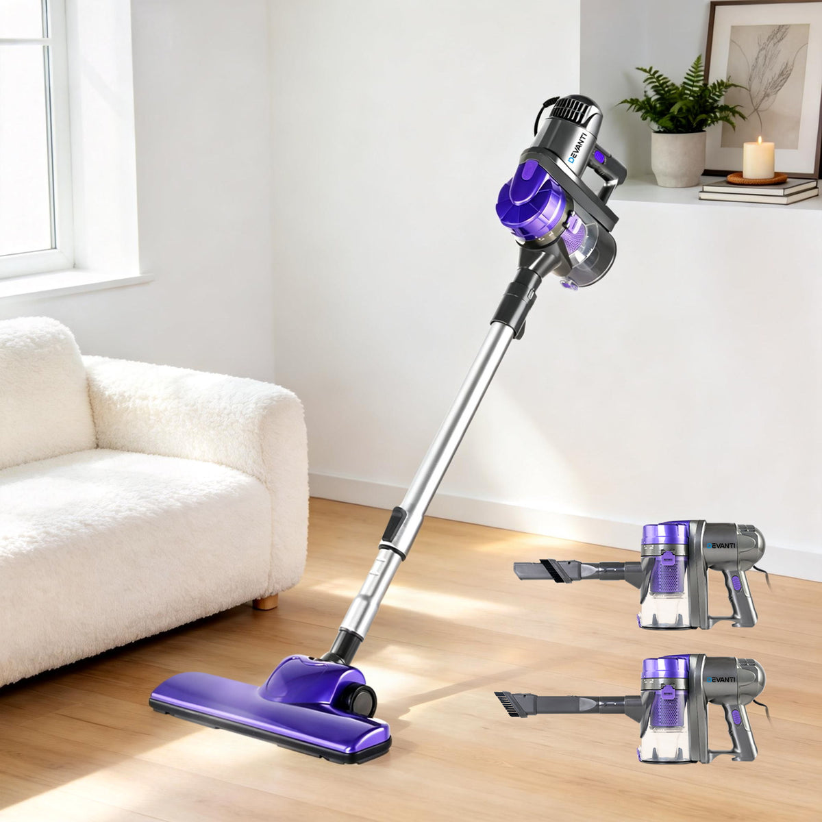 Stick Vacuum Cleaner Handheld Corded 450W Purple