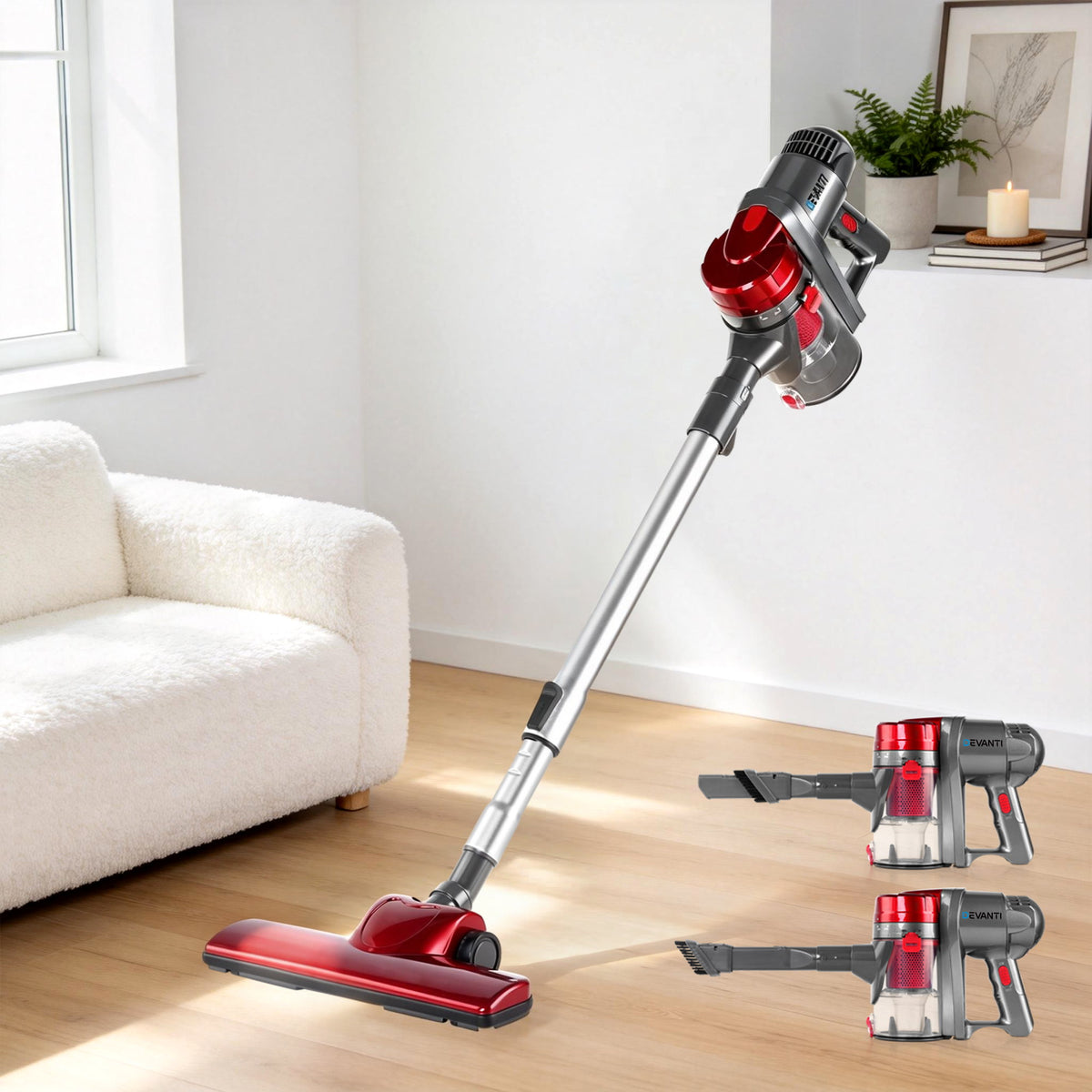 Stick Vacuum Cleaner Handheld Corded 450W Red