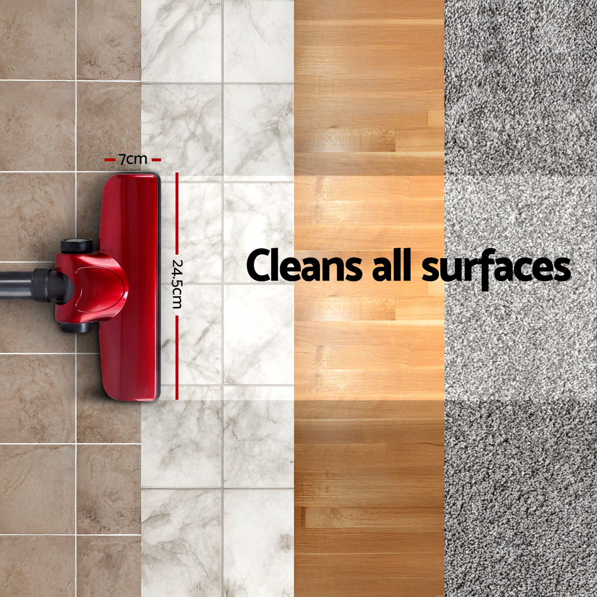 Stick Vacuum Cleaner Handheld Corded 450W Red