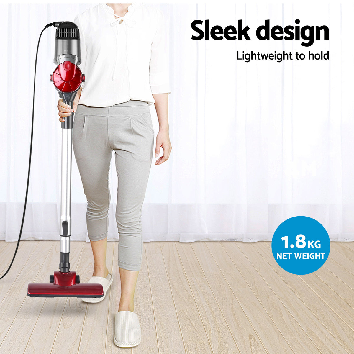 Stick Vacuum Cleaner Handheld Corded 450W Red