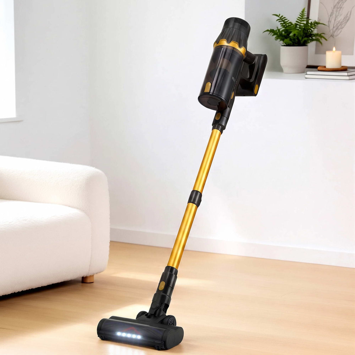 30000Pa Cordless Stick Vacuum Cleaner 4-in-1 Handheld Vac, Gold
