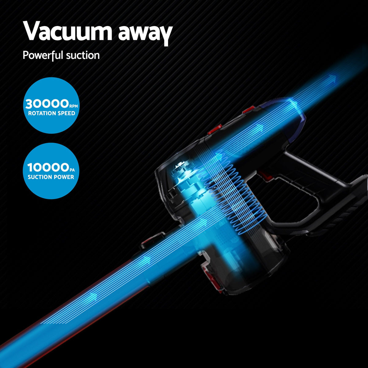 Stick Vacuum Cleaner Bagless Cordless Red 150W