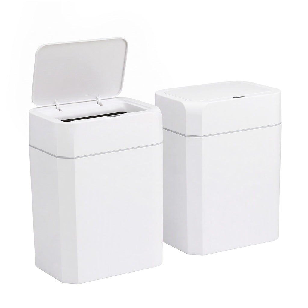 Rubbish Bin 12L 2-Pack Sensor Kitchen Automatic Motion Touchless White