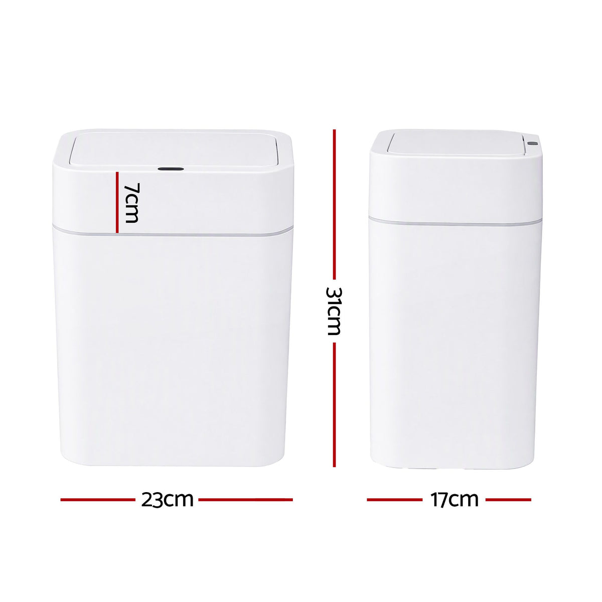 Rubbish Bin 12L 2-Pack Sensor Kitchen Automatic Motion Touchless White
