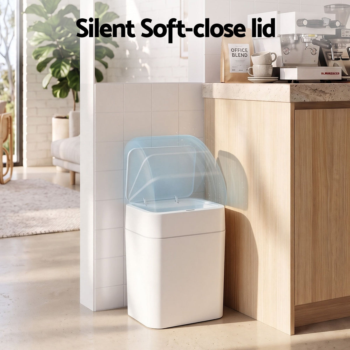 Rubbish Bin 12L 2-Pack Sensor Kitchen Automatic Motion Touchless White