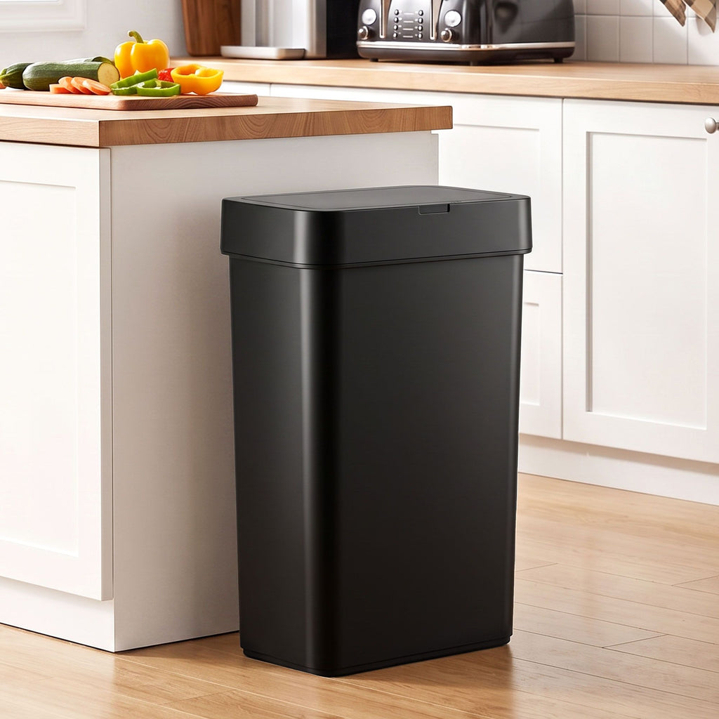 Rubbish Bin 50L Sensor Kitchen Automatic Motion Plastic Touchless Black