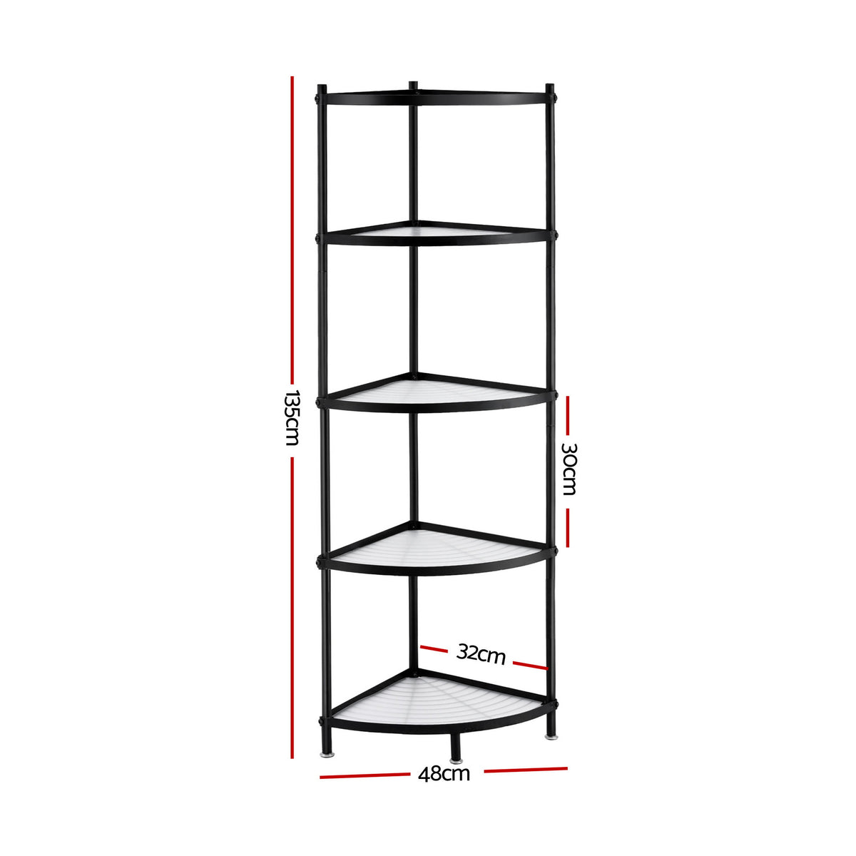 5-Tier Kitchen Corner Shelf Rack Stand Microwave Metal Storage Shelves
