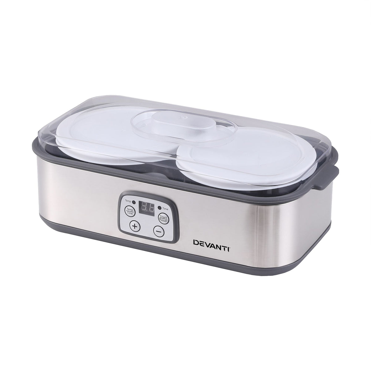 Greek Yoghurt Maker Machine 2x960ml Large Tubs Temp Control Grey